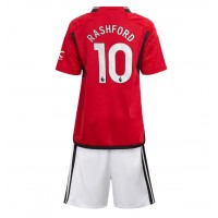 Dres Manchester United Marcus Rashford #10 Domáci pre deti 2023-24 Krátky Rukáv (+ trenírky)